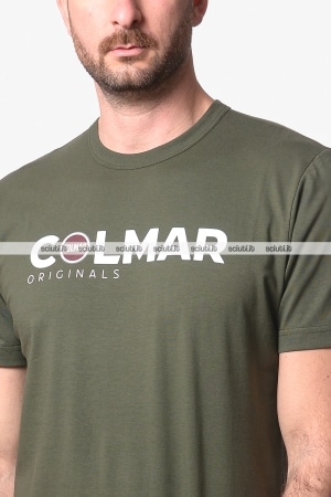 Tshirt Colmar uomo verde scuro stampa maxi logo