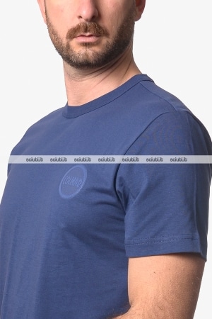 Tshirt Colmar uomo blu girocollo logo gommato