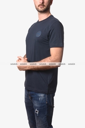 Tshirt Colmar uomo blu scuro girocollo logo gommato