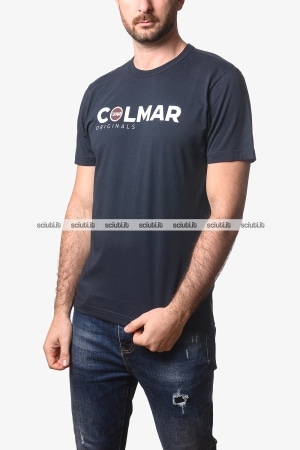 Tshirt Colmar uomo blu scuro stampa maxi logo