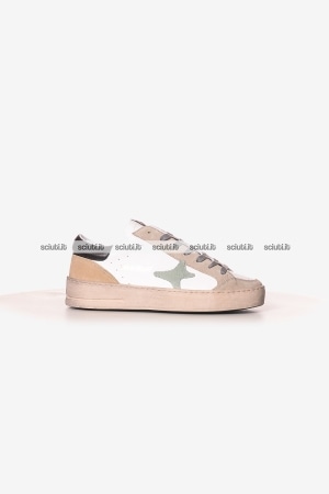 Scarpe Ama brand uomo bianco beige Slam in pelle e camoscio