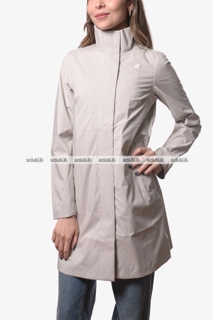 Giubbotto lungo Kway donna beige Dukesse stretch 2layers
