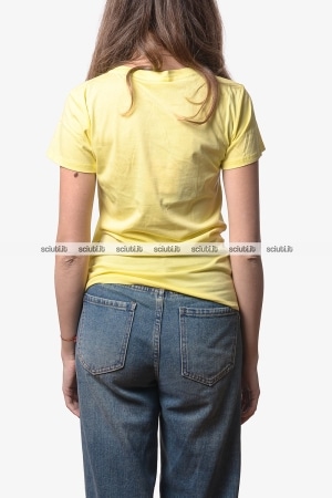 Tshirt Liu Jo donna gialla logo gioiello