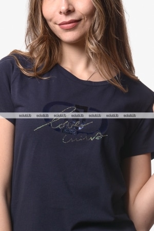 Tshirt Liu Jo donna blu scuro stampa frontale