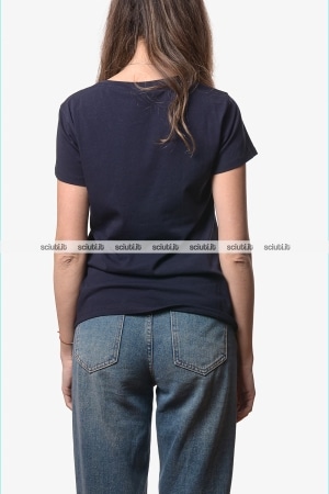 Tshirt Liu Jo donna blu scuro stampa frontale