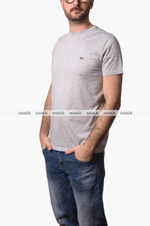 Tshirt Lacoste uomo grigio chiaro girocollo in jersey