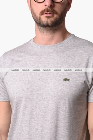 Tshirt Lacoste uomo grigio chiaro girocollo in jersey