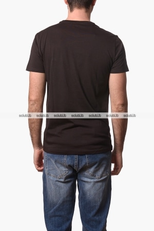 Tshirt Lacoste uomo marrone girocollo in jersey