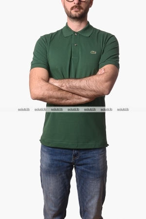 Polo Lacoste uomo verde scuro 1212 LIGHT classic fit