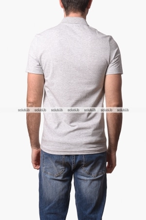 Polo Lacoste uomo grigio chiné in cotone ottoman