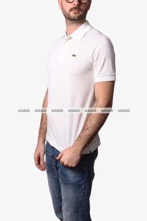 Polo Lacoste uomo bianca 1212 LIGHT classic fit