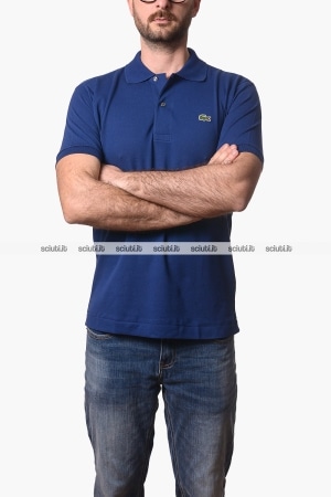Polo Lacoste uomo blu petit pique classic fit