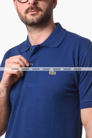 Polo Lacoste uomo blu petit pique classic fit