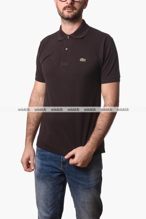 Polo Lacoste uomo marrone petit pique classic fit
