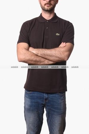 Polo Lacoste uomo marrone petit pique classic fit
