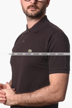 Polo Lacoste uomo marrone petit pique classic fit
