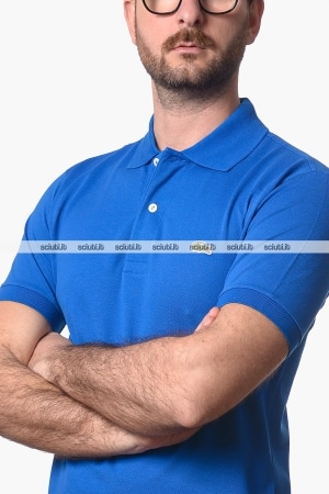 Polo Lacoste uomo blu elettrico petit pique classic fit