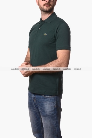 Polo Lacoste uomo verde inglese petit pique classic fit