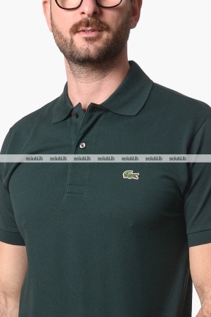 Polo Lacoste uomo verde inglese petit pique classic fit