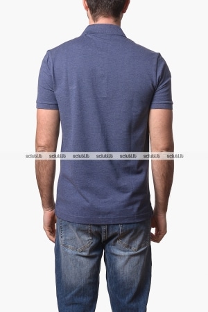 Polo Lacoste uomo blu chiné slim fit in petit pique