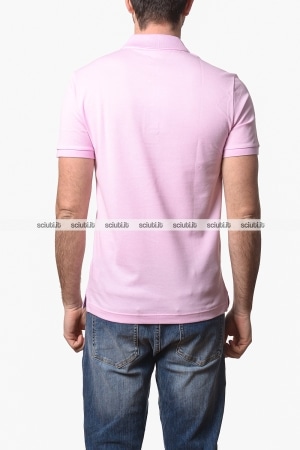 Polo Lacoste uomo rosa chiaro slim fit in petit pique