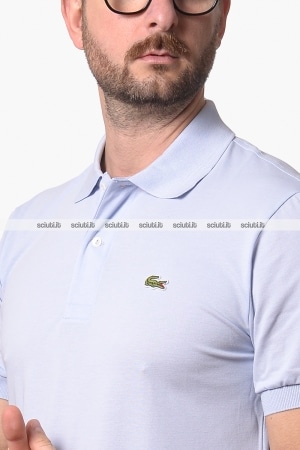Polo Lacoste uomo celeste 1212 LIGHT classic fit