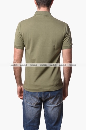 Polo Lacoste uomo verde cachi petit pique classic fit