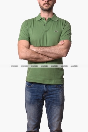 Polo Lacoste uomo verde petit pique classic fit
