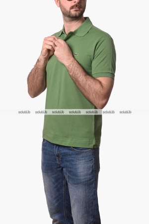 Polo Lacoste uomo verde petit pique classic fit