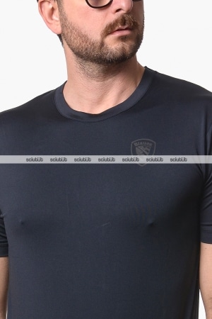 Tshirt Blauer uomo blu scuro Jasons in tessuto tecnico con logo