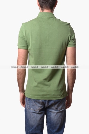 Polo Lacoste uomo verde slim fit in petit pique