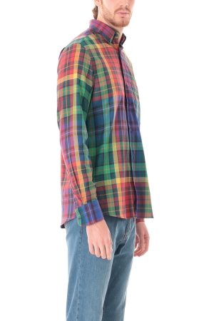 Camicia Old River uomo multicolor a quadri button Down