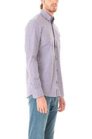 Camicia Old River uomo blu viola a quadri vichy