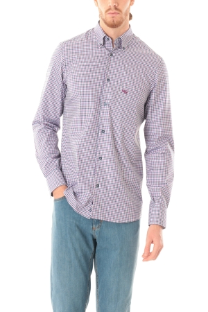 Camicia Old River uomo blu viola a quadri vichy