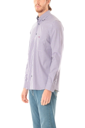 Camicia Old River uomo blu viola a quadri vichy