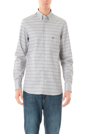 Camicia Old River uomo grigia principe di Galles button down