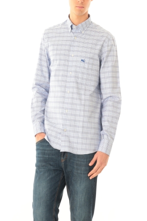 Camicia Old River uomo azzurra principe di Galles button down