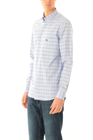Camicia Old River uomo azzurra principe di Galles button down