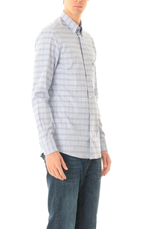 Camicia Old River uomo azzurra principe di Galles button down