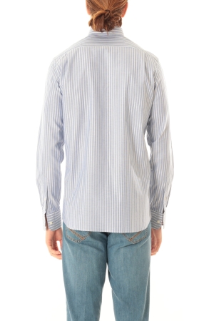 Camicia Old River uomo bianco blu a righe button down