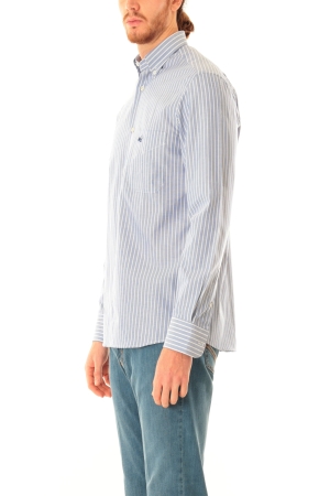 Camicia Old River uomo bianco blu a righe button down