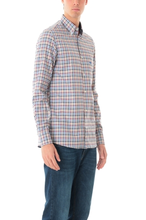 Camicia Old River uomo multicolor a quadretti con riporto blu