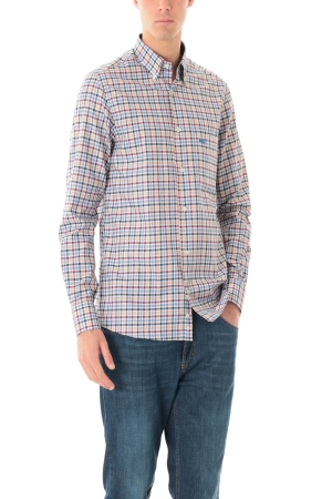 Camicia Old River uomo multicolor a quadretti con riporto blu