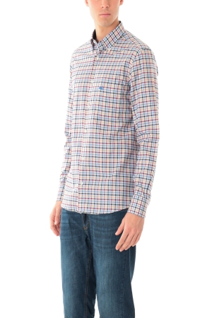 Camicia Old River uomo multicolor a quadretti con riporto blu