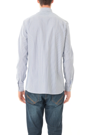 Camicia Old River uomo azzurra a righe sottili button down