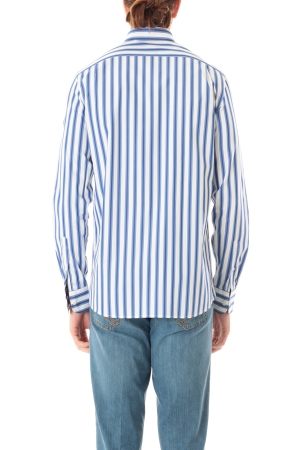 Camicia Old River uomo bianco azzurro blu a righe button down
