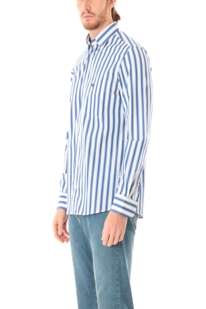 Camicia Old River uomo bianco azzurro blu a righe button down