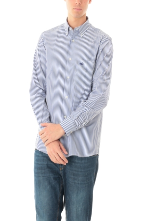 Camicia Old River uomo bianco blu a righe button down Giza 87