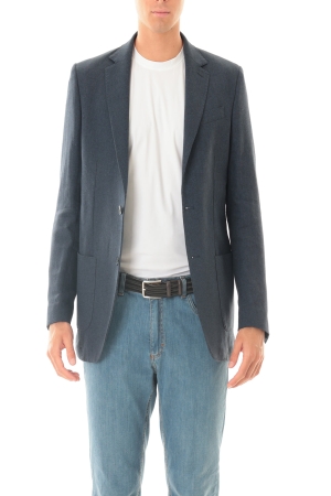 Giacca Old river uomo blu scuro Spiga estiva in lino e cotone