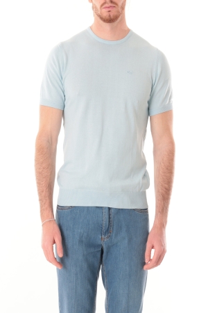 Tshirt Old river uomo celeste chiaro in jersey di cotone